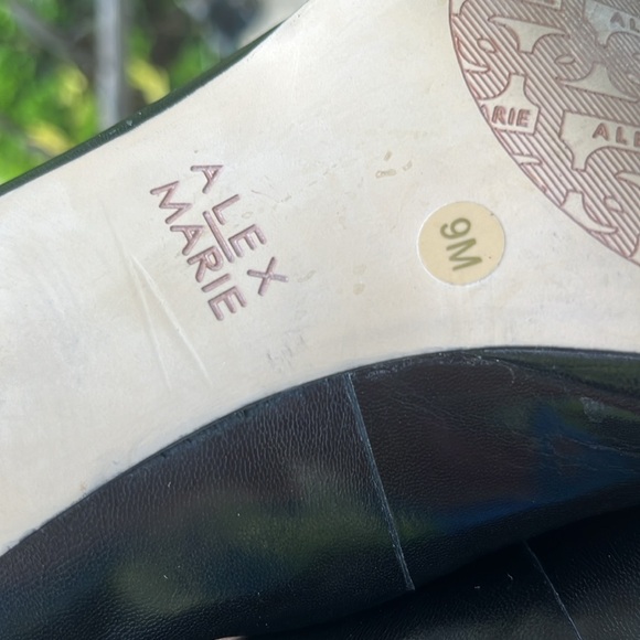 Worn once Alex Marie soft black leather open toe heal - Picture 11 of 12